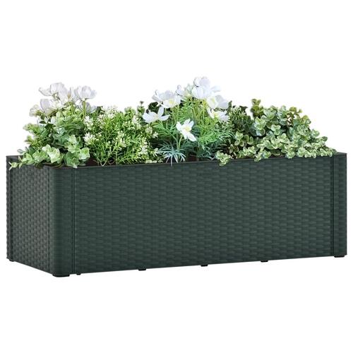 Højbed med automatisk vandingssystem 100x43x33 cm grøn