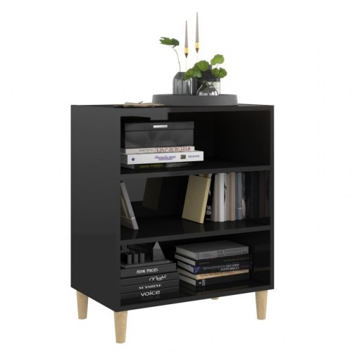 Skænk 57x35x70 cm konstrueret træ sort højglans