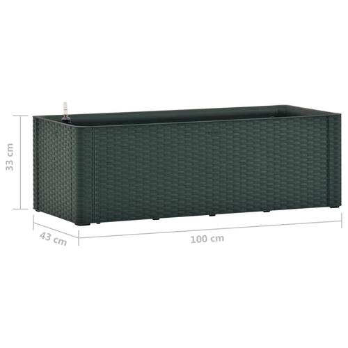 Højbed med automatisk vandingssystem 100x43x33 cm grøn