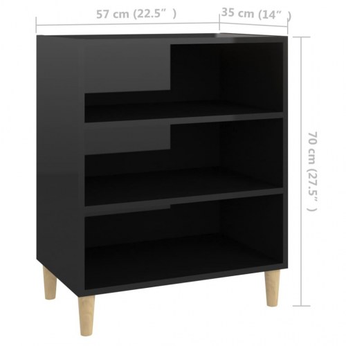Skænk 57x35x70 cm konstrueret træ sort højglans