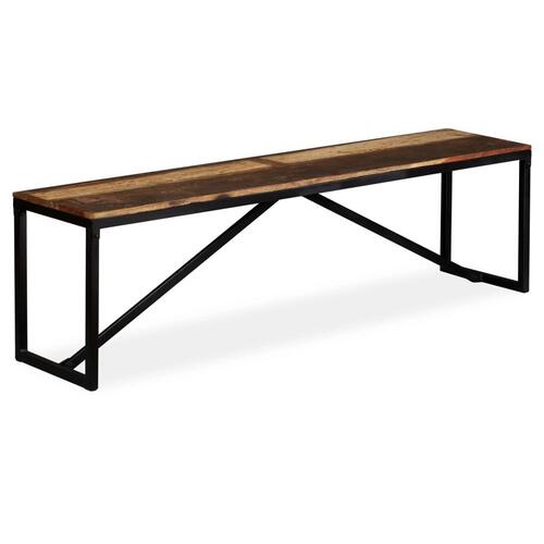 Bænk 160x35x45 cm massivt genbrugstræ
