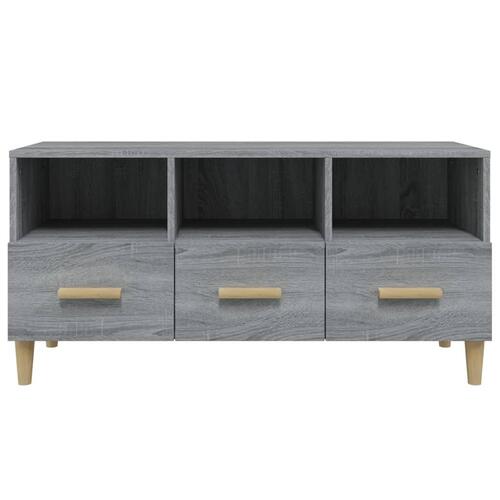 Tv-bord 102x36x50 cm konstrueret træ grå sonoma-eg