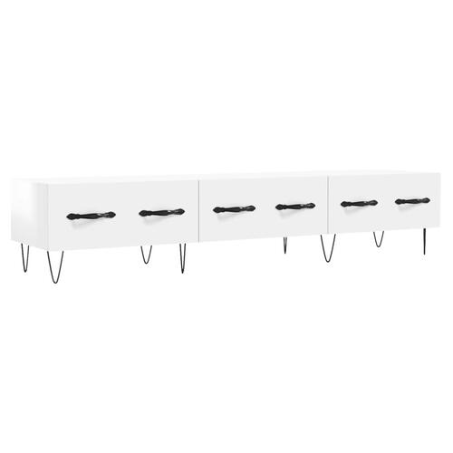 Tv-bord 150x36x30 cm konstrueret træ hvid højglans