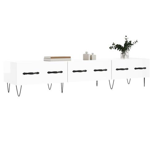 Tv-bord 150x36x30 cm konstrueret træ hvid højglans