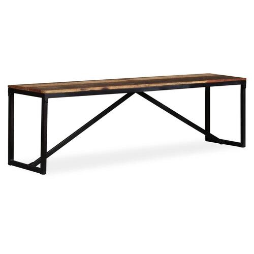 Bænk 160x35x45 cm massivt genbrugstræ