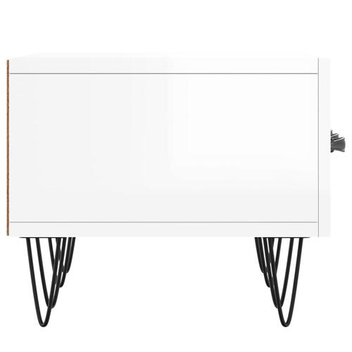 Tv-bord 150x36x30 cm konstrueret træ hvid højglans