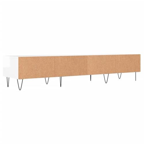 Tv-bord 150x36x30 cm konstrueret træ hvid højglans
