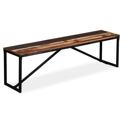 Bænk 160x35x45 cm massivt genbrugstræ