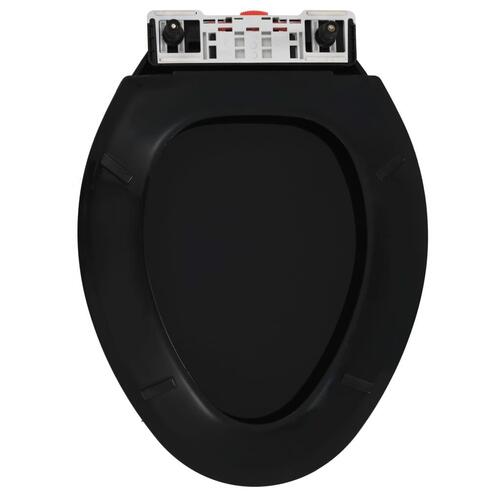 Toiletsæde med soft-close og quick release-design sort