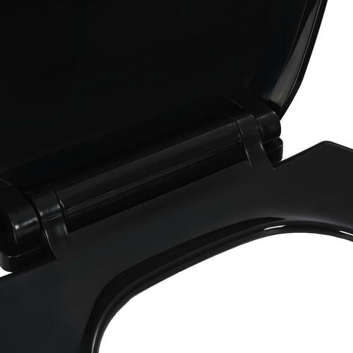 Toiletsæde med soft-close og quick release-design sort