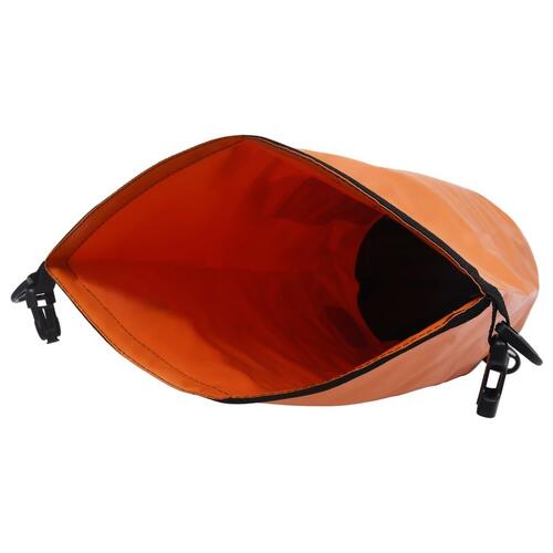 Vandtæt tørpose med lynlås 15 l PVC orange