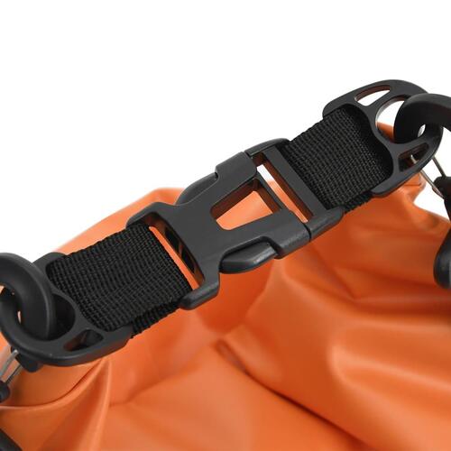 Vandtæt tørpose med lynlås 15 l PVC orange