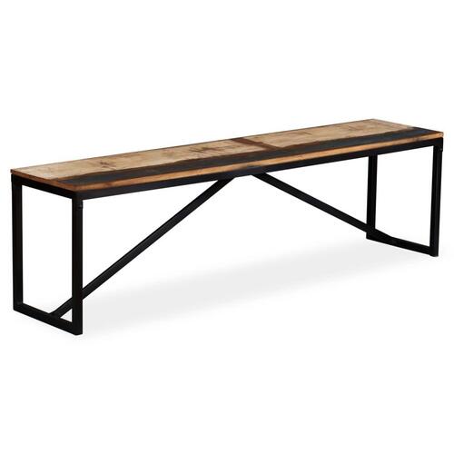 Bænk 160x35x45 cm massivt genbrugstræ