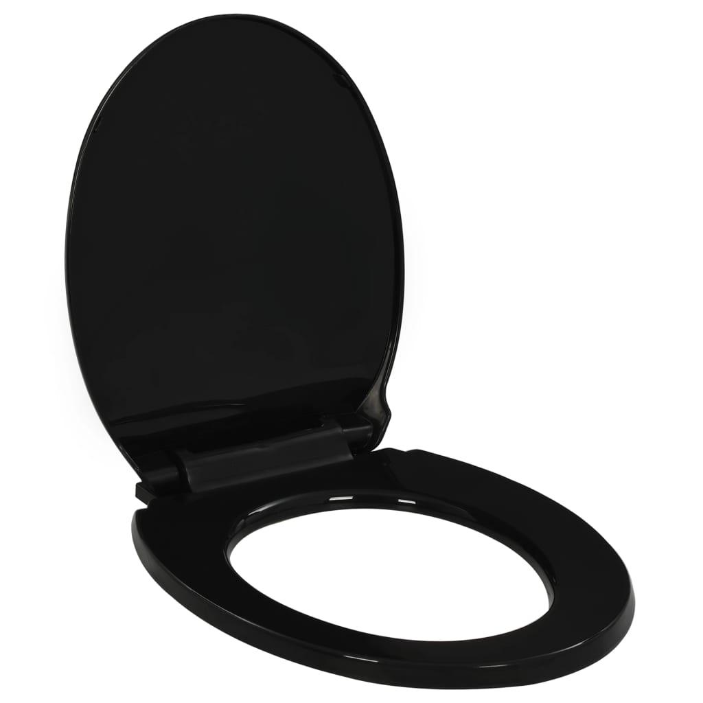 Toiletsæde med soft-close og quick release-design sort