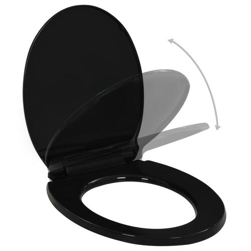 Toiletsæde med soft-close og quick release-design sort