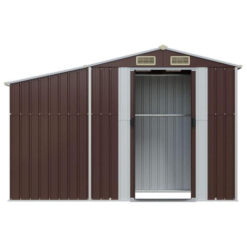 Haveskur 277x93x179 cm galvaniseret stål brun