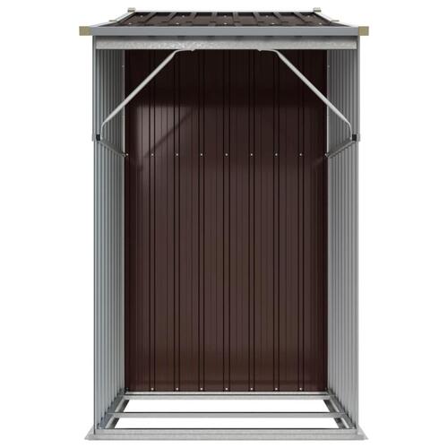 Haveskur 277x93x179 cm galvaniseret stål brun
