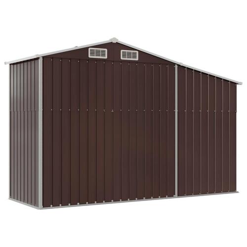 Haveskur 277x93x179 cm galvaniseret stål brun