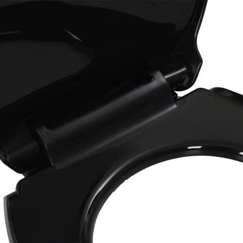 Toiletsæde med soft-close og quick release-design sort