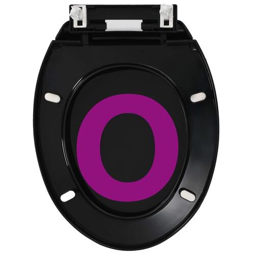 Toiletsæde med soft-close og quick release-design sort