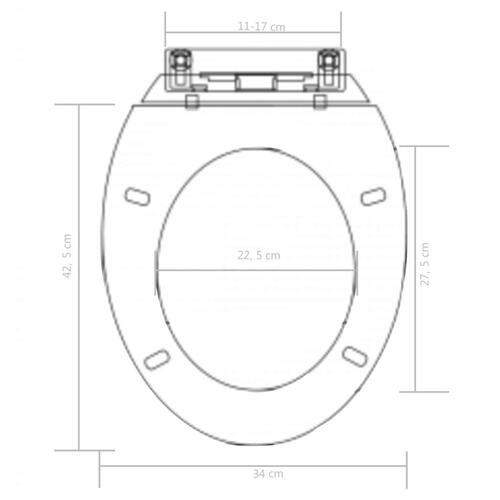 Toiletsæde med soft-close og quick release-design sort