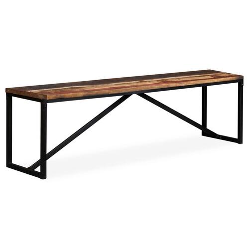 Bænk 160x35x45 cm massivt genbrugstræ