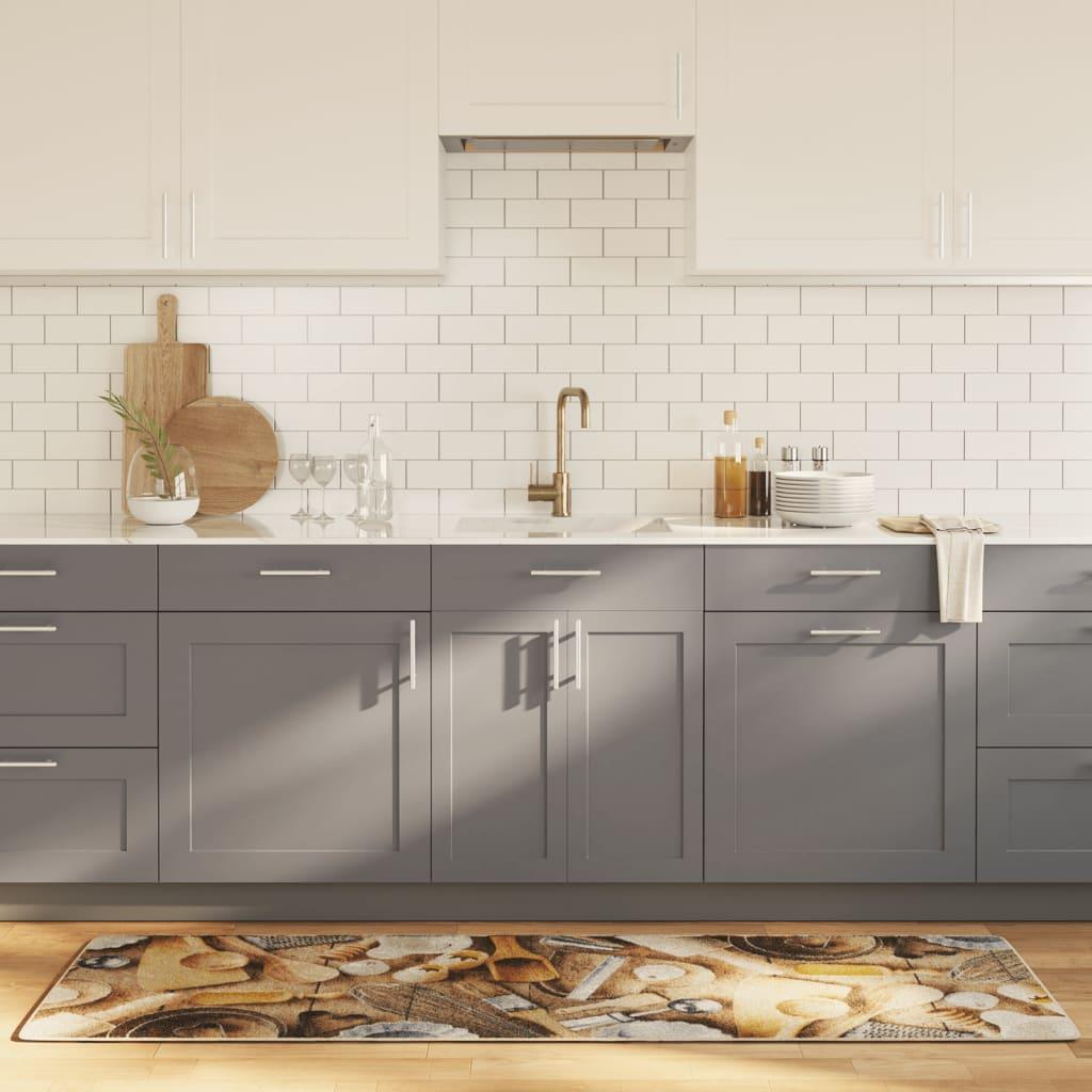 Køkkentæppe 60x180 cm vaskbart og skridsikkert flerfarvet