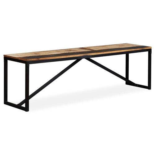 Bænk 160x35x45 cm massivt genbrugstræ