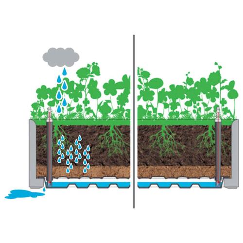 Højbed med espalier og automatisk vandingssystem hvid