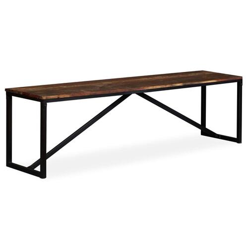 Bænk 160x35x45 cm massivt genbrugstræ