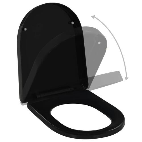 Toiletsæde med soft-close og quick release-design sort