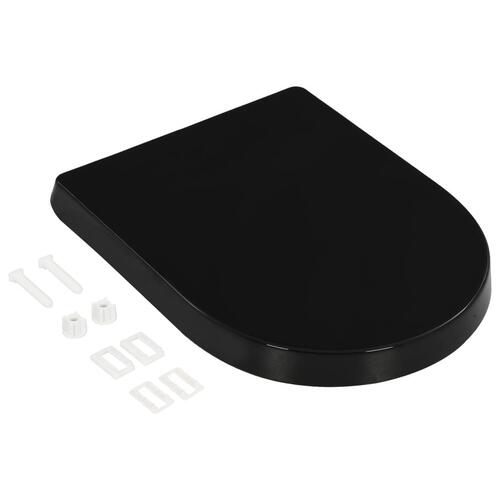 Toiletsæde med soft-close og quick release-design sort