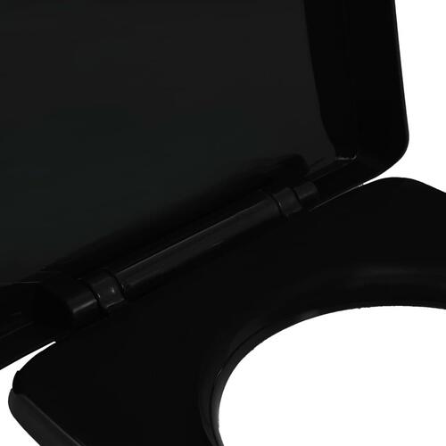 Toiletsæde med soft-close og quick release-design sort
