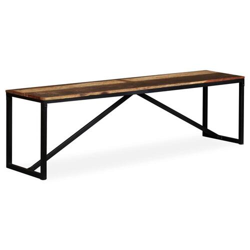 Bænk 160x35x45 cm massivt genbrugstræ