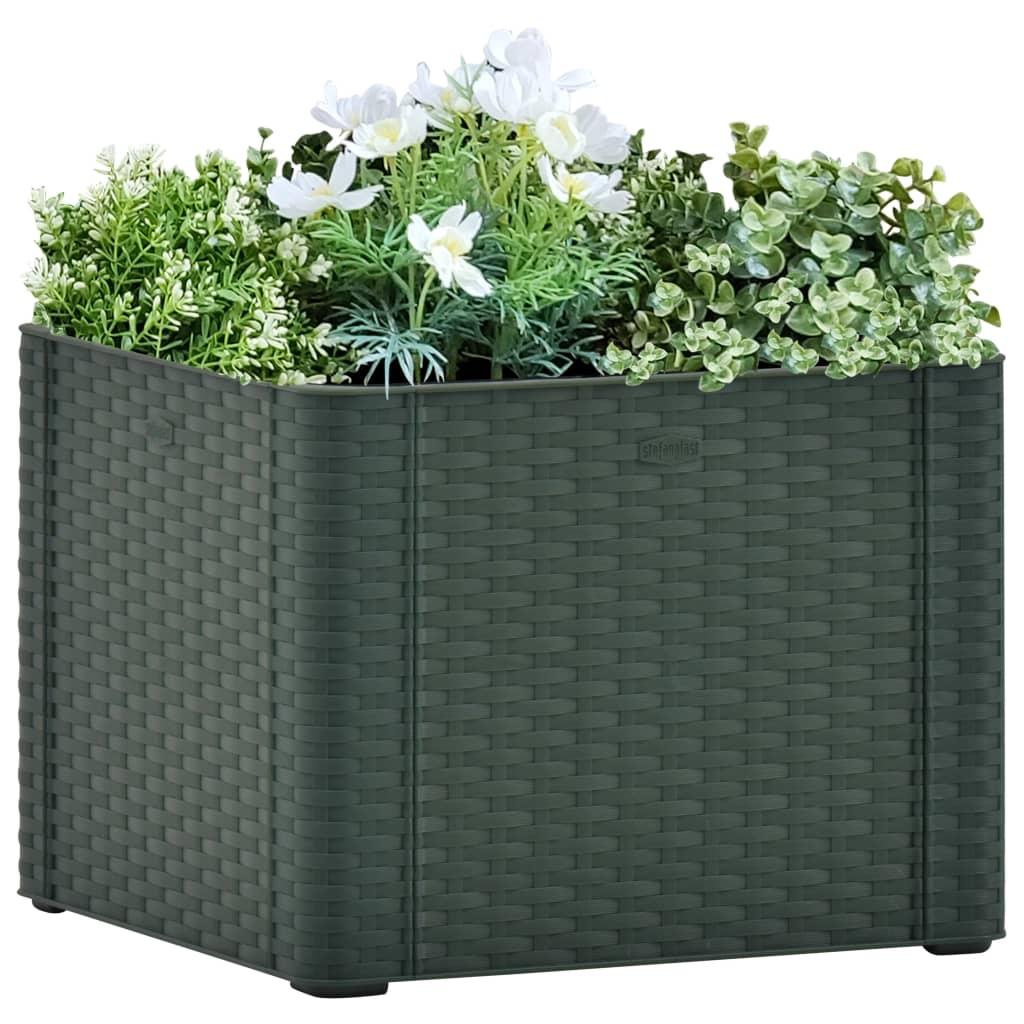 Højbed med automatisk vandingssystem 43x43x33 cm grøn