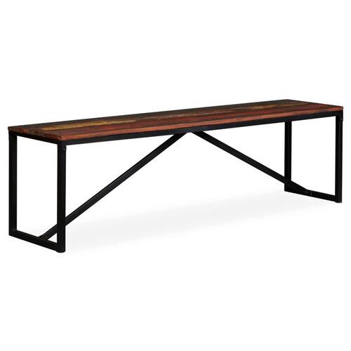 Bænk 160x35x45 cm massivt genbrugstræ