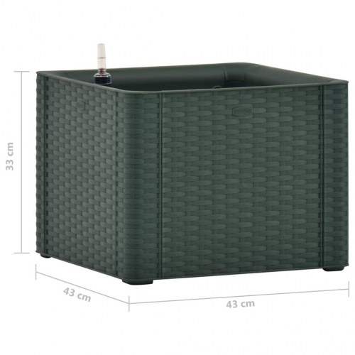 Højbed med automatisk vandingssystem 43x43x33 cm grøn