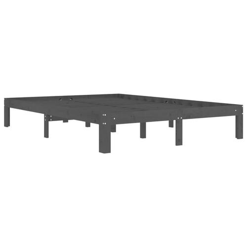 Sengeramme 140x200 cm massivt fyrretræ grå