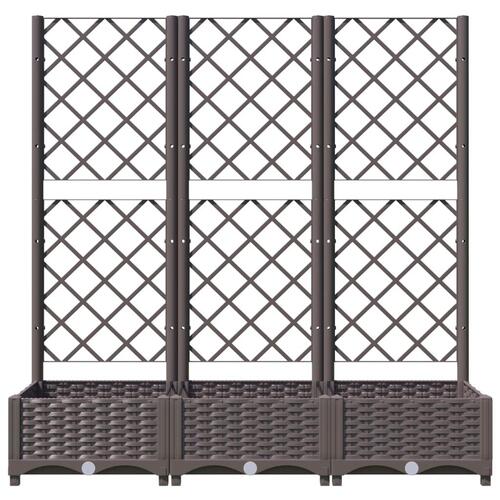 Plantekasse med espalier 120x40x121,5 cm PP brun