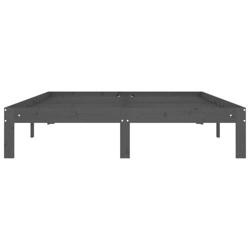 Sengeramme 140x200 cm massivt fyrretræ grå