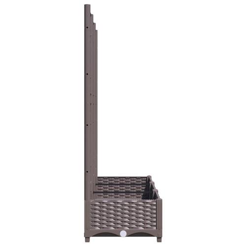 Plantekasse med espalier 120x40x121,5 cm PP brun