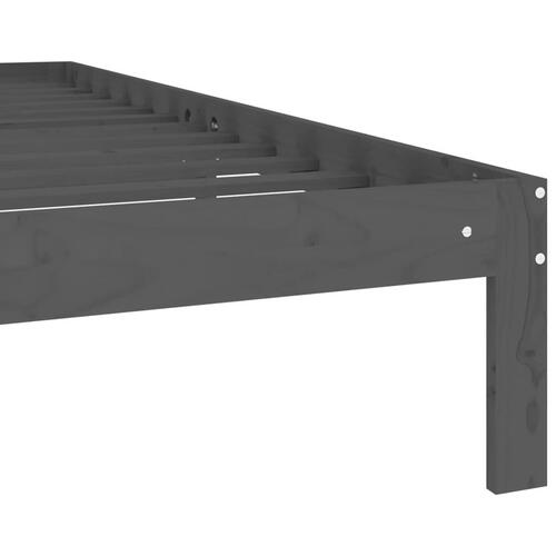 Sengeramme 140x200 cm massivt fyrretræ grå