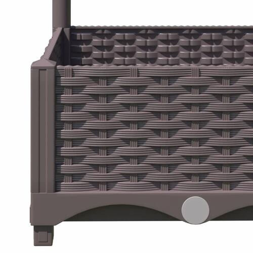 Plantekasse med espalier 120x40x121,5 cm PP brun