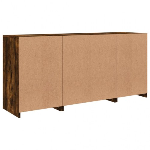 Skænk med LED-lys 142,5 × 37 × 67 cm - røget egetræsfarve