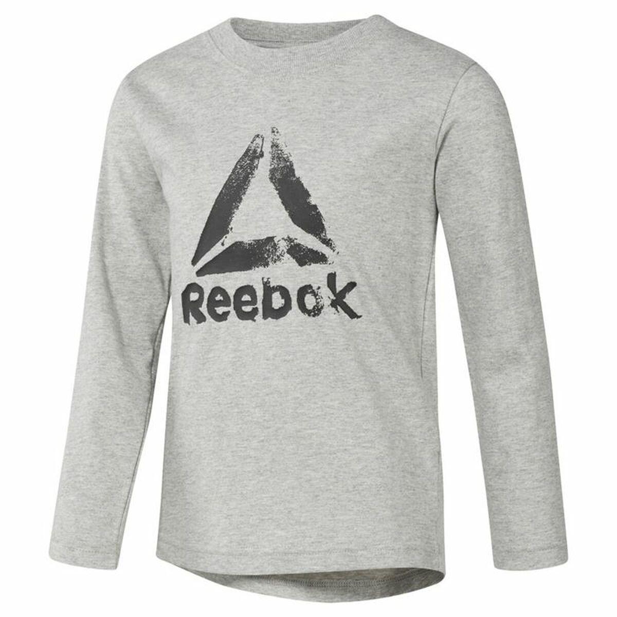 Langærmet T-shirt til Børn Reebok Boys Training Essentials Lysegrå 7-8 år