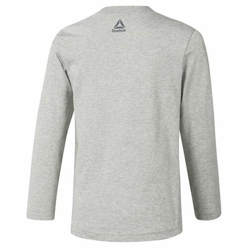 Langærmet T-shirt til Børn Reebok Boys Training Essentials Lysegrå 7-8 år