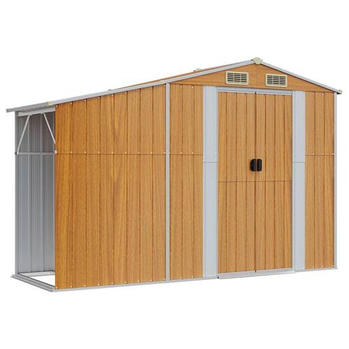 Haveskur 277x93x179 cm galvaniseret stål brun