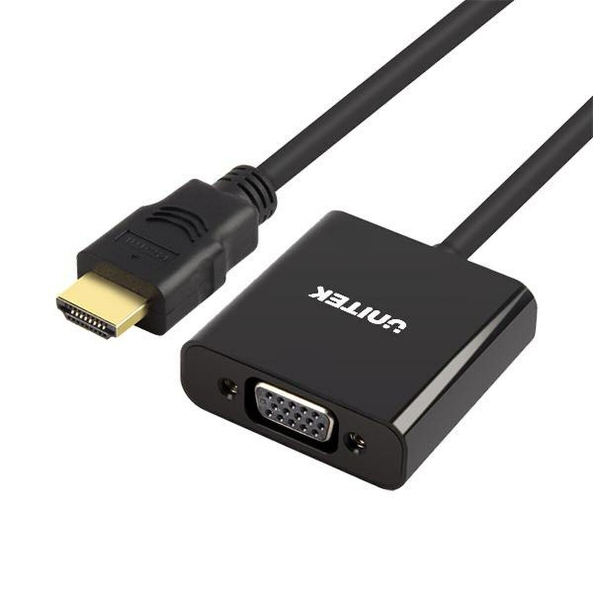 HDMI til VGA med lydadapter Unitek Y-6333 Sort