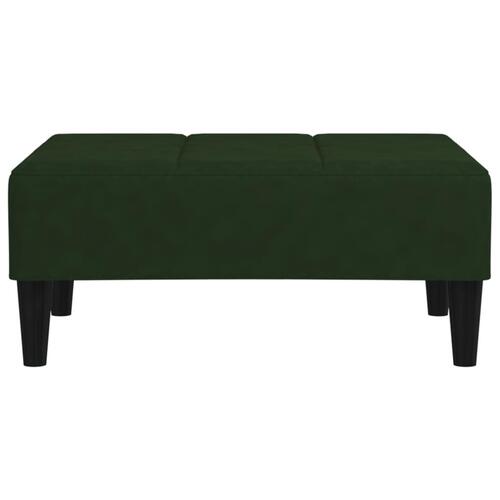 Fodskammel 78x56x32 cm fløjl mørkegrøn