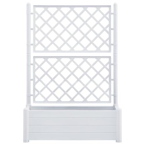 Plantekasse med espalier 100x43x142 cm PP hvid